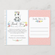 Cow Baby Shower Cute Floral Calf Thank You Photo Postcard