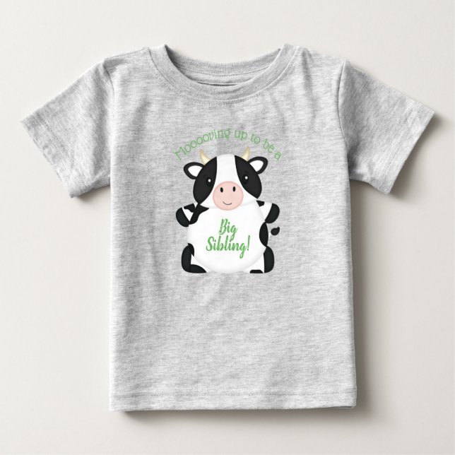 Cow Baby Shower Farm Baby T-Shirt (Front)