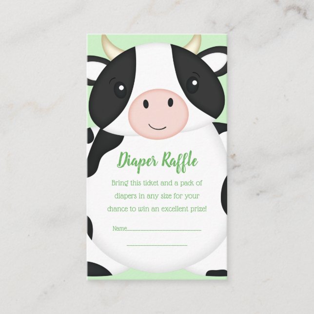 Cow Baby Shower Farm Enclosure Card (Front)