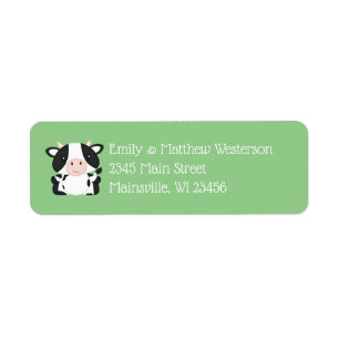 Cow Baby Shower Farm Label
