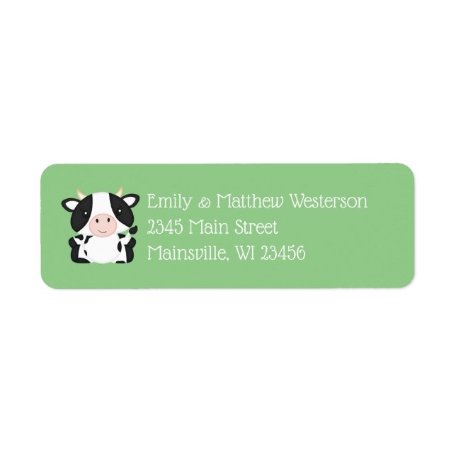 Cow Baby Shower Farm Label (Front)