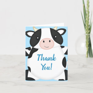 Cow Baby Shower Farm  Letterpress Thank You Card