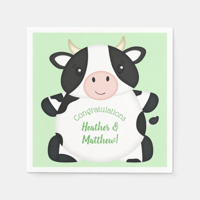 Cow Baby Shower Farm Napkins (Front)