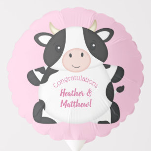 Cow Baby Shower Farm Pink Girl Balloon
