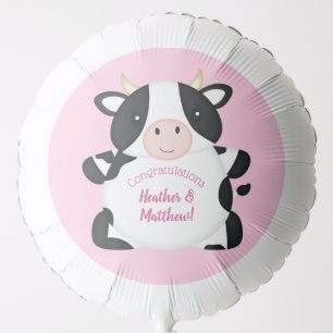 Cow Baby Shower Farm Pink Girl Balloon