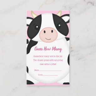 Cow Baby Shower Farm Pink Girl Enclosure Card