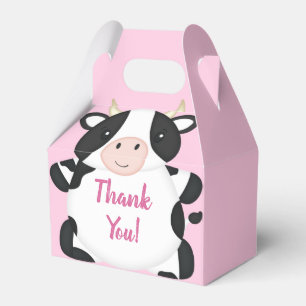 Cow Baby Shower Farm Pink Girl Favor Boxes