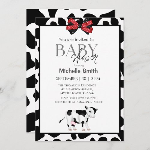 Cow Baby Shower Invitation