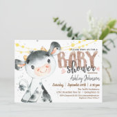 Cow Baby Shower invitation, Boy, Farm Invitation (Standing Front)