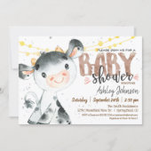 Cow Baby Shower invitation, Boy, Farm Invitation (Front)