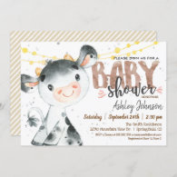 Cow Baby Shower invitation, Boy, Farm Invitation