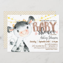 Cow Baby Shower invitation, Boy, Farm Invitation