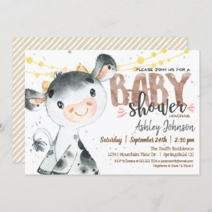 Cow Baby Shower Invitations Zazzle