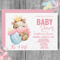 Cow Baby Shower Pink Girl Farm Invitation