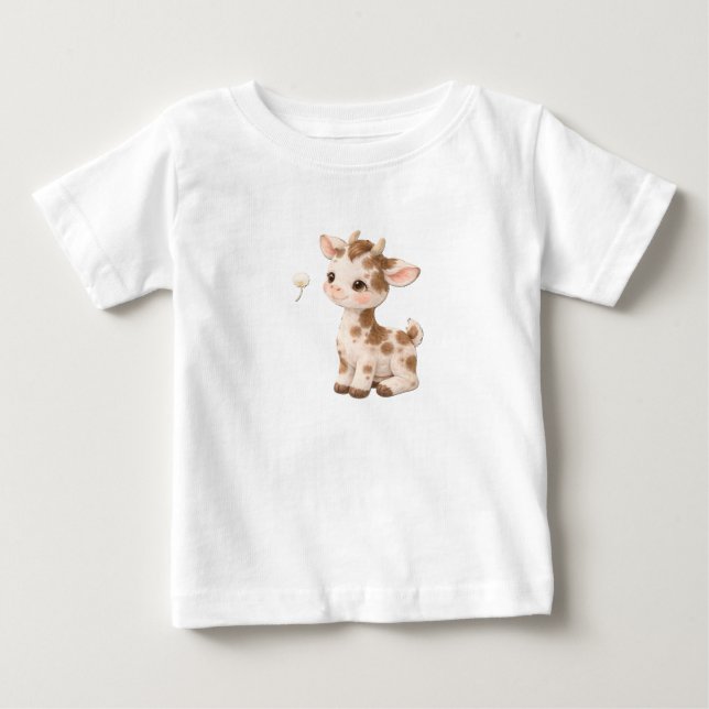 Cow Baby T-Shirt – Cute Spotted & Striped Babies N (Front)