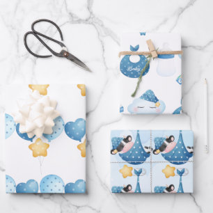 Cow Baby Wrapping Paper Flat Sheet Set of 3