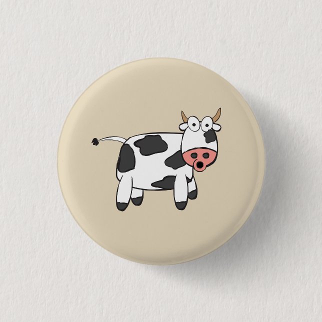 Cow Badge Pinback Button (Front)