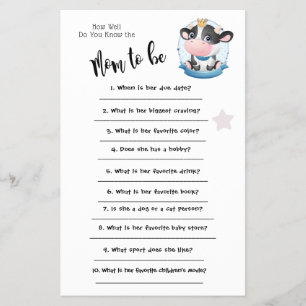 Cow Beatiful Dream How well you know the Game Card Flyer