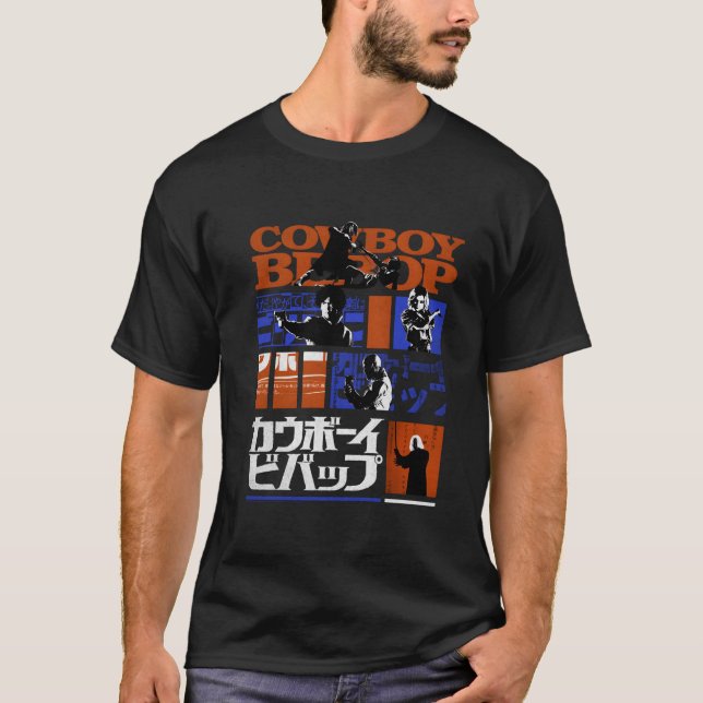 Cow Bebop Kanji Comic Strips T-Shirt (Front)