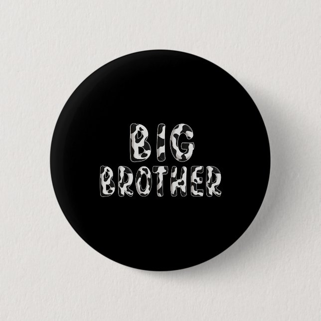 Cow Big Brother Birthday Family Matching Fathers D Button (Front)