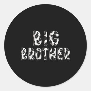 Cow Big Brother Birthday Family Matching Fathers D Classic Round Sticker