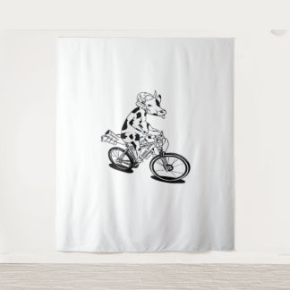 Cow Bikepacking Classic T-Shirt Tapestry