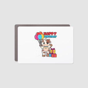 Cow Birthday Balloon Theme Cattleman Farmer Cute B Car Magnet