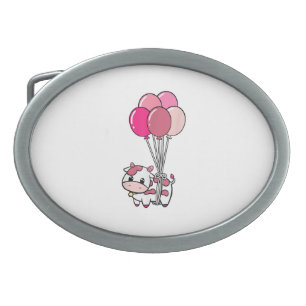 Cow Birthday Balloon Theme Party Farmer Bday Cattl Belt Buckle