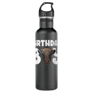 Cow Birthday Boy Party Farm Animal Kids Boys Cow B Stainless Steel Water Bottle