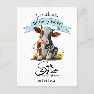 Cow Birthday Boy Postcard