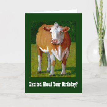 Cow Birthday Card by joyart at Zazzle