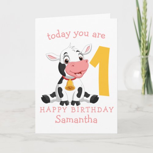 cow birthday card farm
