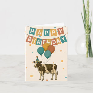 Cow Birthday Card – Funny Party Animal
