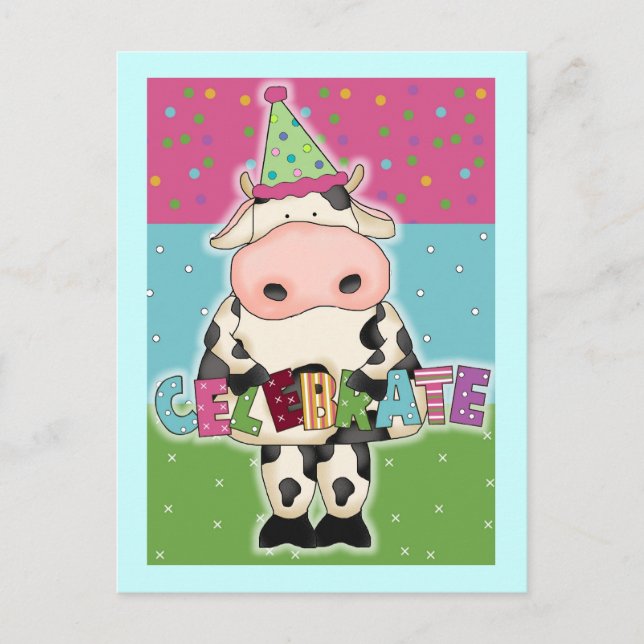 Cow Birthday Cards and Postage (Front)