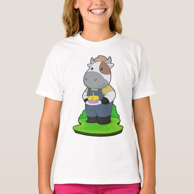 Cow Birthday Farmer T-Shirt (Front)