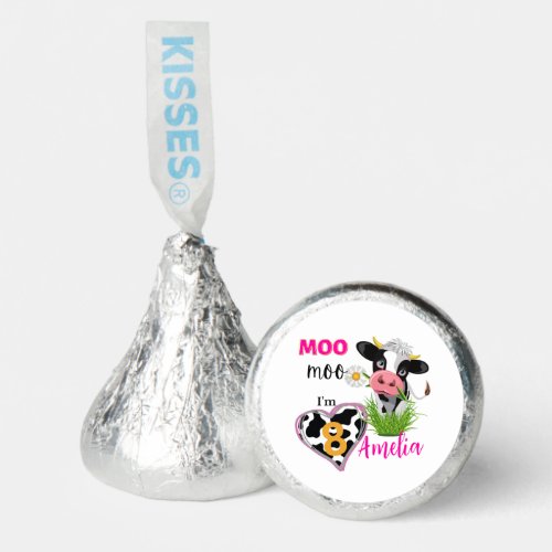 Cow Birthday Girl Hearts Calf Lovers  Hersheys Kisses