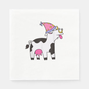 Cow Birthday Hat Theme Cattleman Farmer Bday Party Napkins
