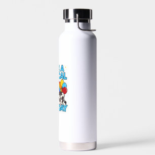 Cow Birthday Magical Rainbow Theme Party Cattleman Water Bottle