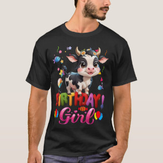 Cow Birthday Princess Girl Its My Birthday Cow Gir T-Shirt