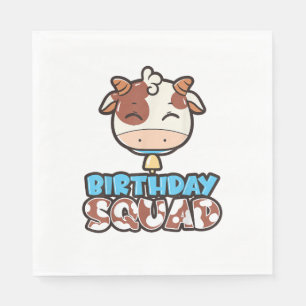 Cow Birthday Squad Cattleman Farmer Bday Theme Par Napkins
