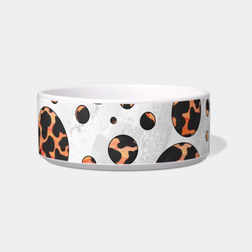Cow Black and Orange Polka Dot Print Bowl