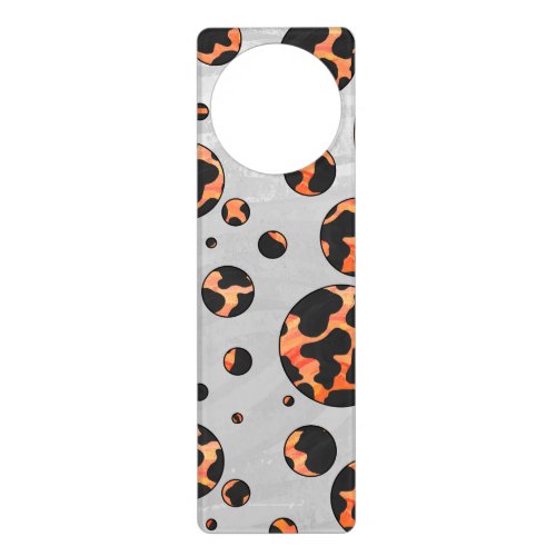 Cow Black and Orange Polka Dot Print Door Hanger