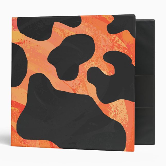Cow Black and Orange Print Binder (Front/Inside)