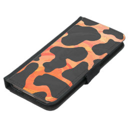 Cow Black and Orange Print Samsung Galaxy S5 Wallet Case