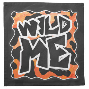Cow Black and Orange Wild Me Cloth Napkin