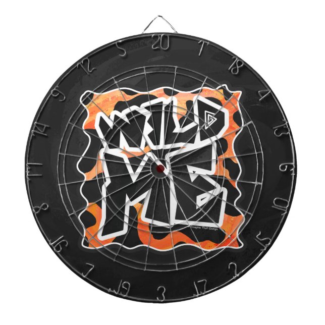 Cow Black and Orange Wild Me Dart Board (Front)