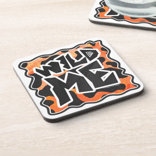 Cow Black and Orange Wild Me Drink Coaster (Left Side)