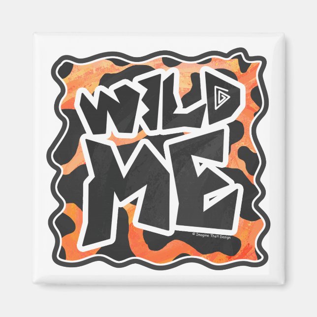 Cow Black and Orange Wild Me Magnet (Front)