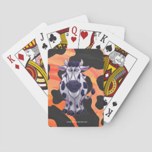 Cow Black and Orange Wild Me Poker Cards