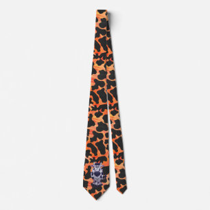 Cow Black and Orange Wild Me Tie